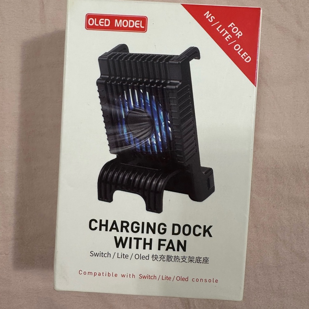 OLED Model Charging Dock with Fan - Black